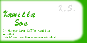 kamilla sos business card